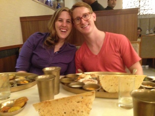 Us enjoying our delicious Thali meal