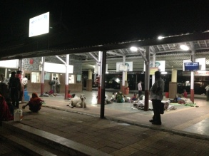 Our train station in Navsari - notice the cow just chilling in the station. (This will become a common theme in our blog posts) 
