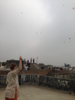 That's her pink kite flying in the upper right!